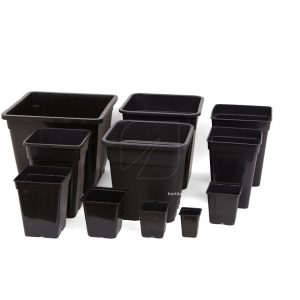 Maceta cuadrada negra (11 x 11 x 12 cm) (85 uds) (0,7 L)