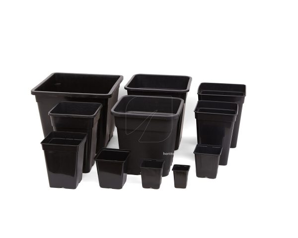 Maceta cuadrada negra (11 x 11 x 12 cm) (85 uds) (0,7 L)