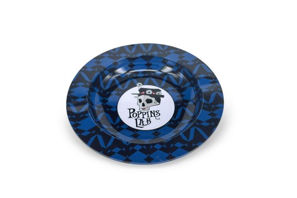 Cenicero de metal redondo azul 138mm Poppins Lab