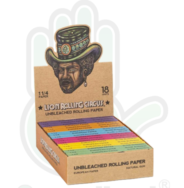 Papel natural 1.1/4 (18 uds) Lion Rolling Circus