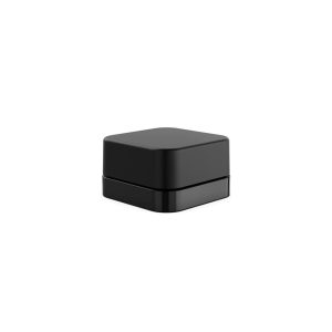 Square black glass jar