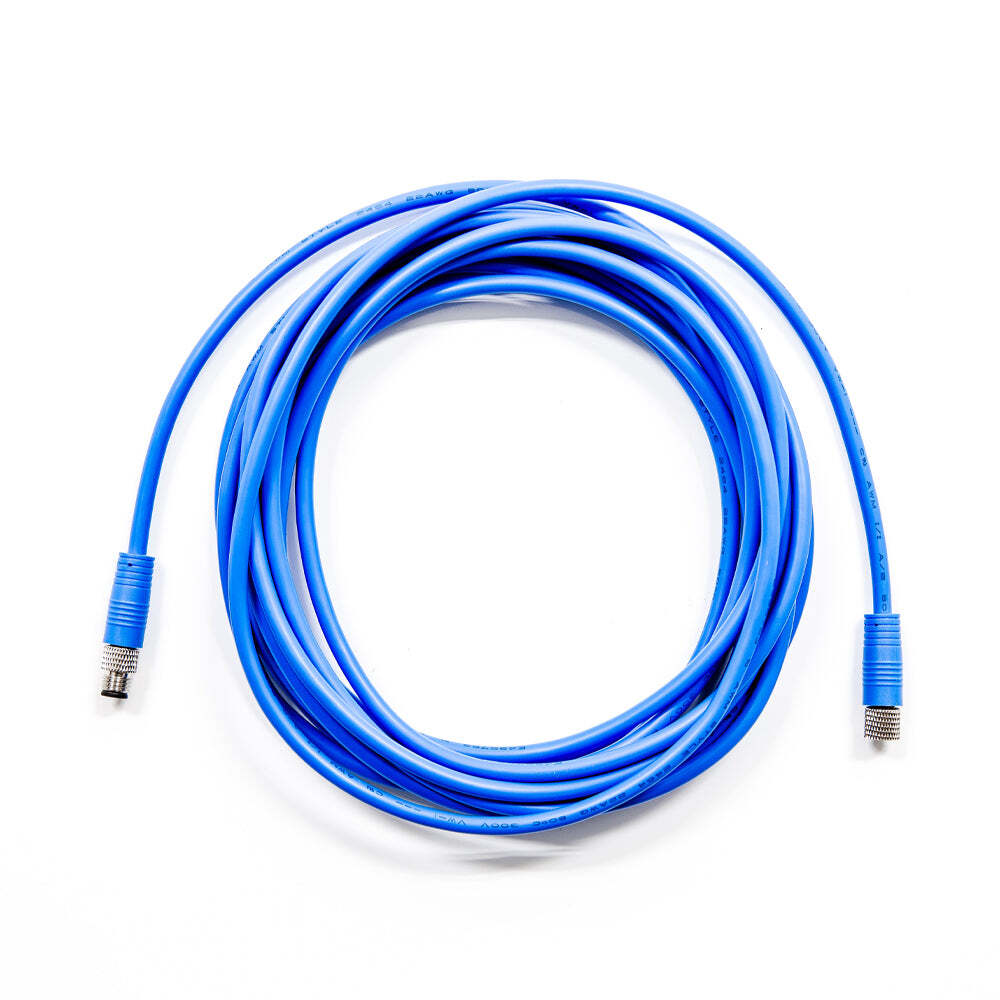 M8 4pin Male to 4Pin Female Double End Cable 5m 24AWG PVC RAL5015 Blue