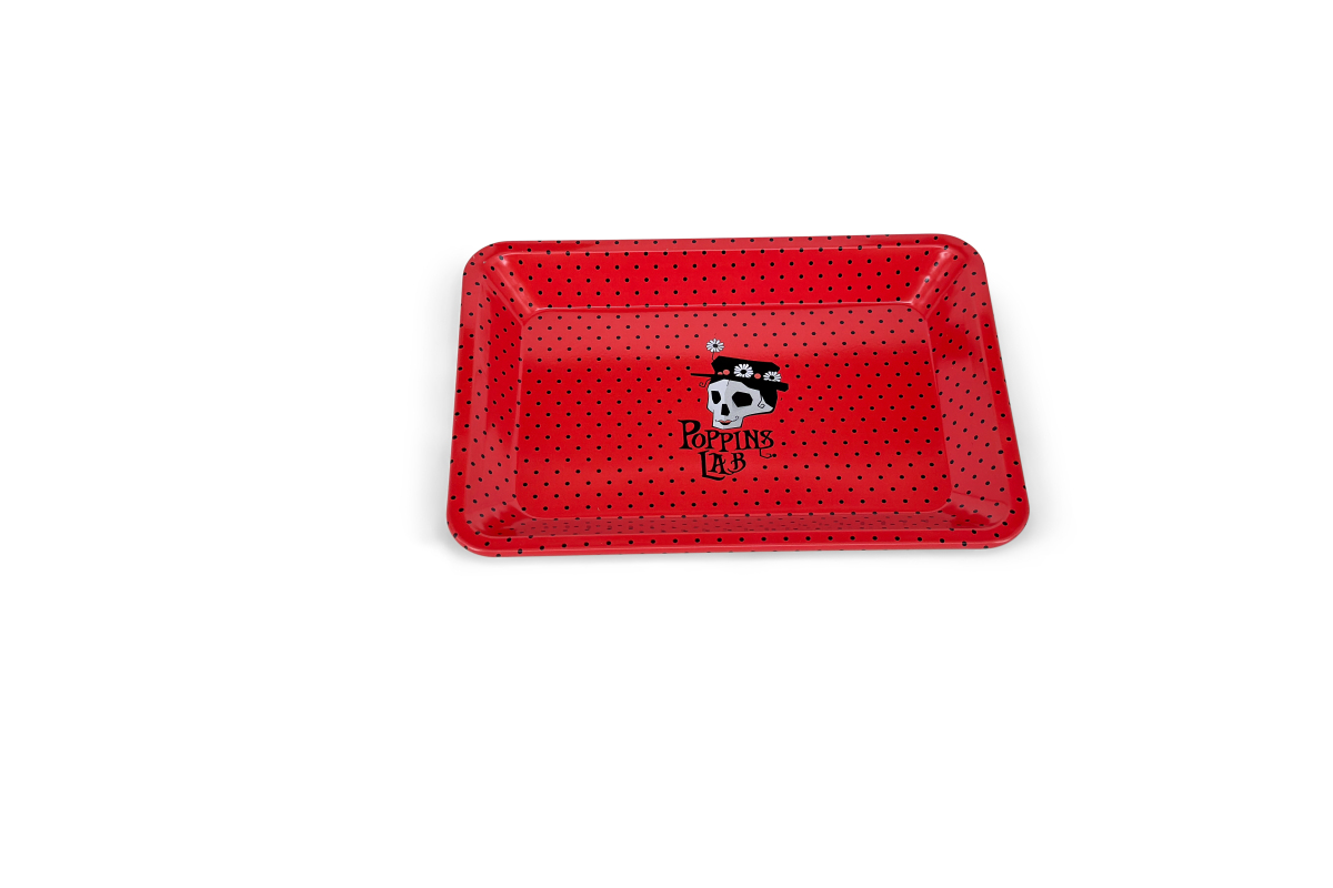 Bandeja de metal roja 180x125mm Poppins Lab