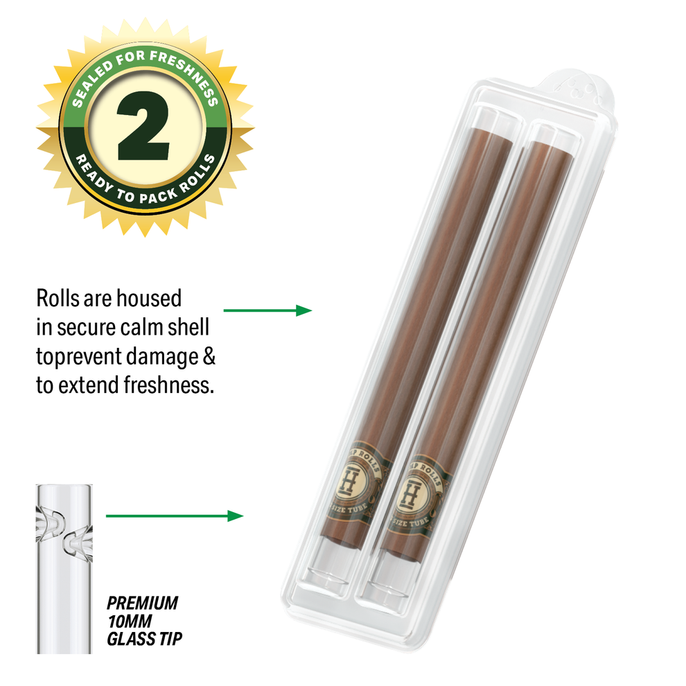 Pre-enrollados King Size Rolls 2 pk con boquilla de vidrio display Hemper - Image 7
