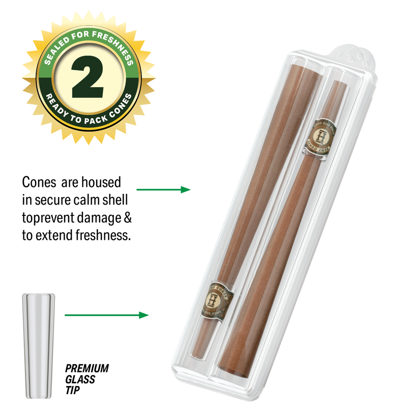 Conos King Size con boquilla de cristal (12 uds) Hemper - Image 5