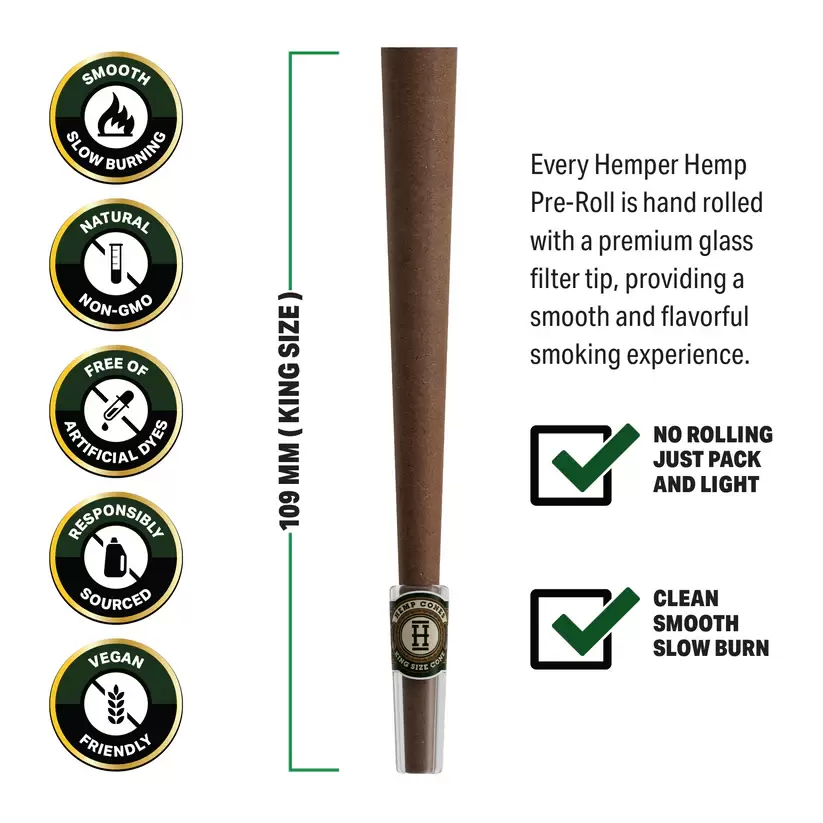 Conos King Size con boquilla de cristal (12 uds) Hemper - Image 4