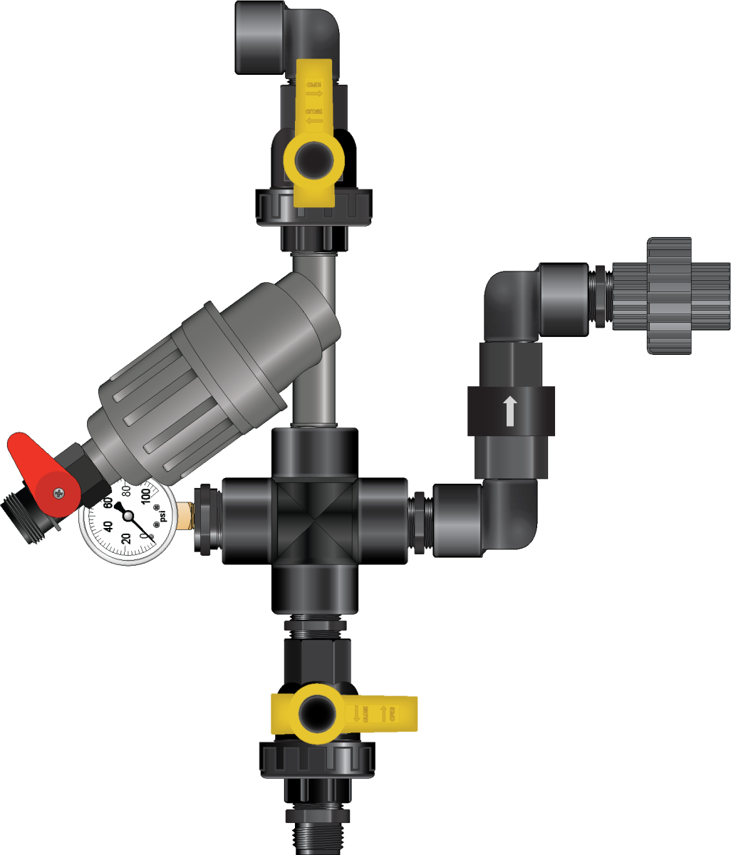 Kit inicio para bomba lo-flo 3/4" Dosatron