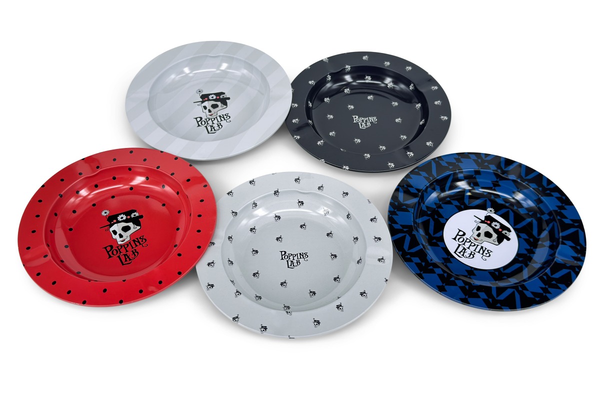 Cenicero de metal redondo rayas 138mm Poppins Lab