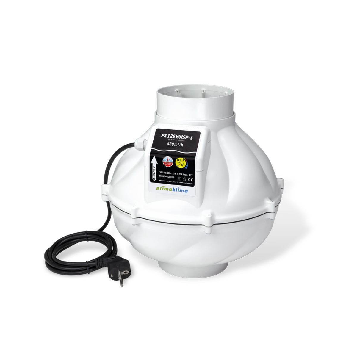 Extractor 125 mm Whisperblower 530 m³/h 3 vel Prima Klima - Image 2