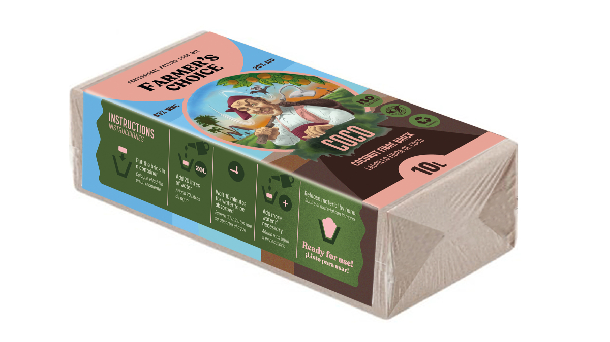 Ladrillo de coco 5 kg 80 l Farmer's Choice