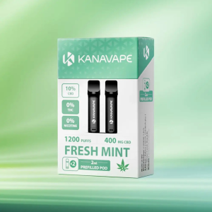 Cartucho de CBD 2x2 ml Fresh Mint 1200 puffs Kanavape