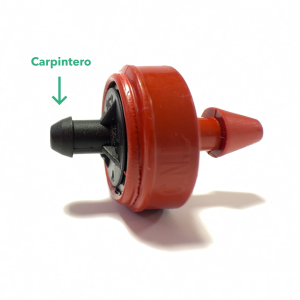 Gotero autocompensante y antidrenante 2 l/h salida carpintero (rojo)