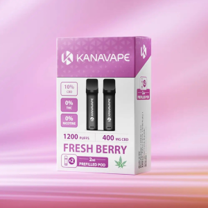 Cartucho de CBD 2x2 ml Fresh Berry 1200 puffs Kanavape