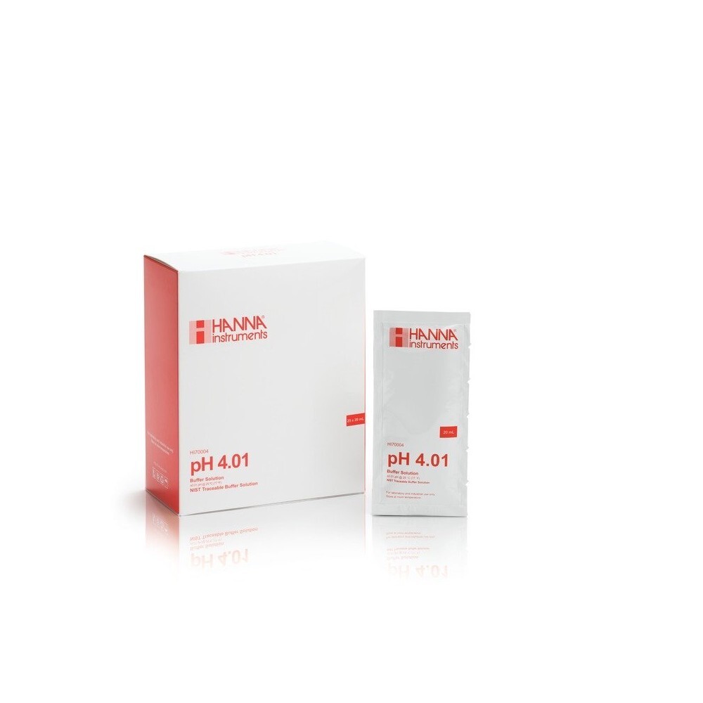 Líquido calibración ph 4,01 (caja 25 uds 20ml) HI70004P Hanna