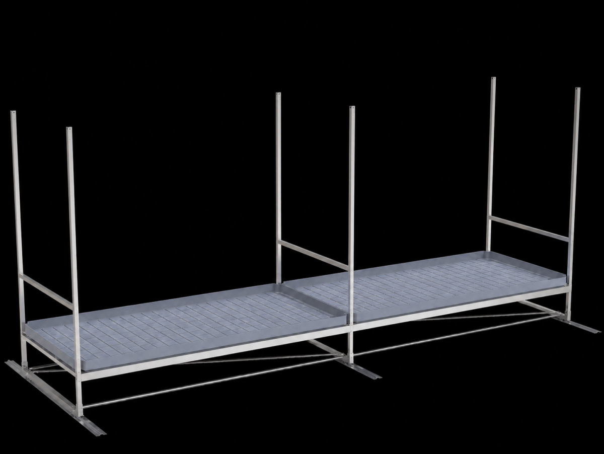 Single-tier Track Rolling Growing Rack 1,2x9,6m Vdl