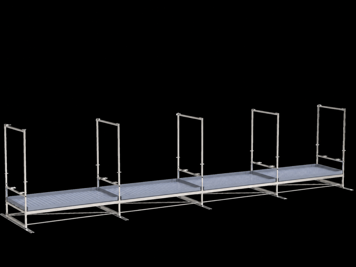 Single-tier Track Rolling Growing Rack+top light bars 1,2x9,6m Vdl