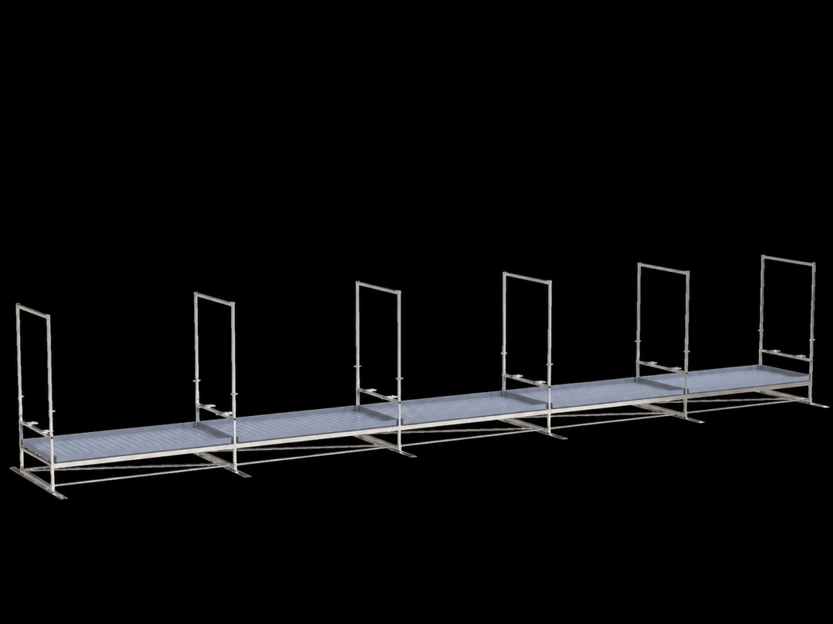 Single-tier Track Rolling Growing Rack+top light bars 1,2x12m Vdl