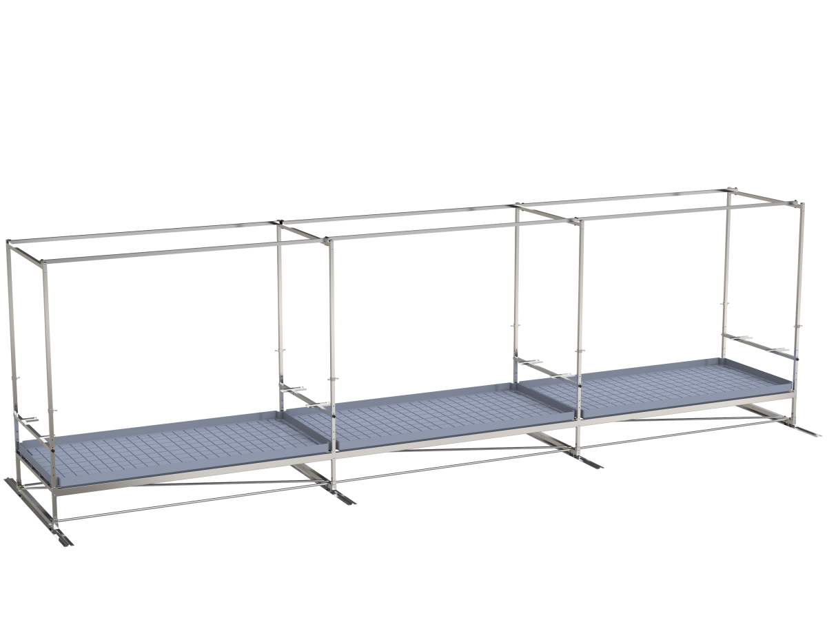 Single-tier Track Rolling Growing Rack+top+undercanopy 1,2x7,2m Vdl