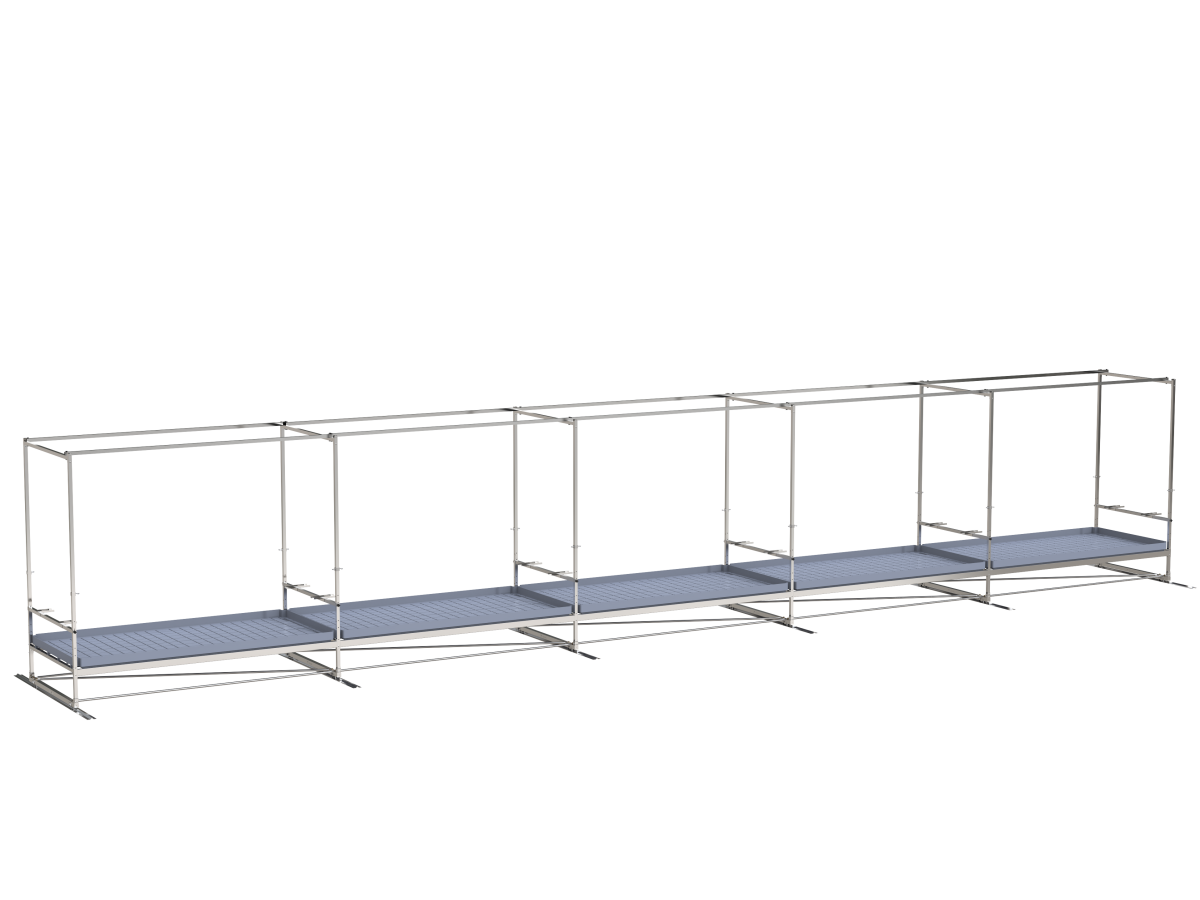 Single-tier Track Rolling Growing Rack+top+undercanopy 1,2x12m Vdl