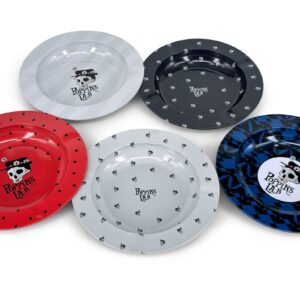 Cenicero de metal redondo rayas 138mm Poppins Lab